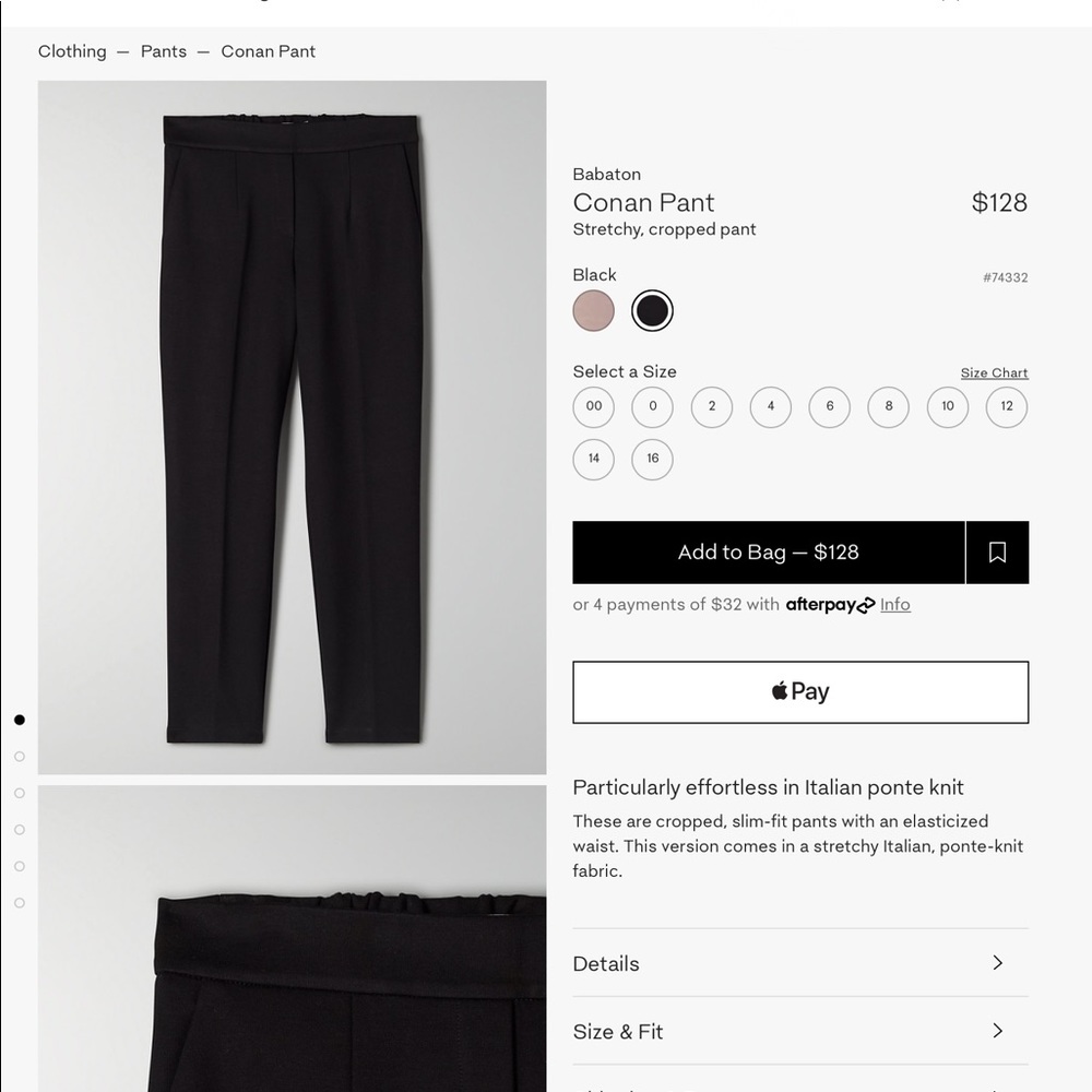 NWOT Babaton Conan Pant size 8